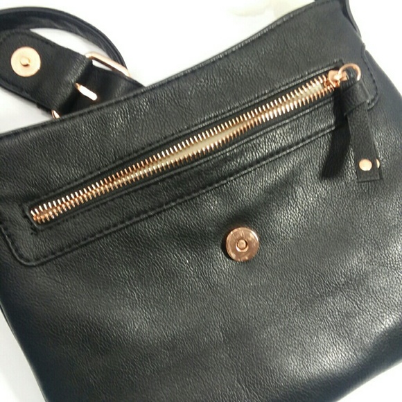 Aldo Bags Aldo Black Crossbody Bag Rose Gold Buckle Poshmark